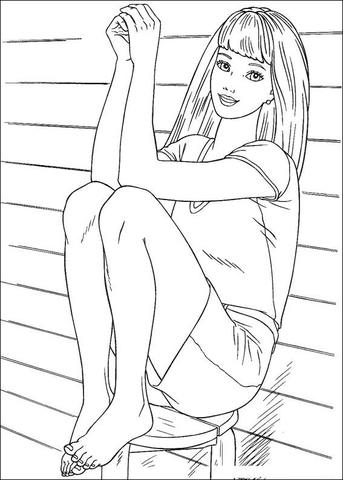 Barbie 55 Coloring Page